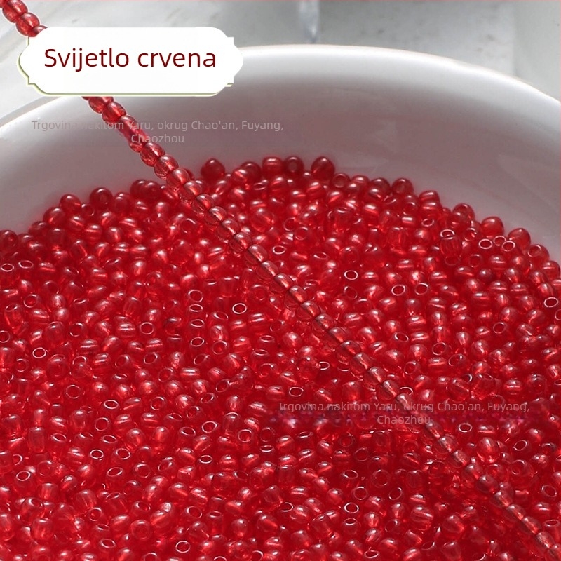 Prozirne boje staklene perle u obliku riže, 2/3 mm, ručno izrađene za DIY ukrase za kosu