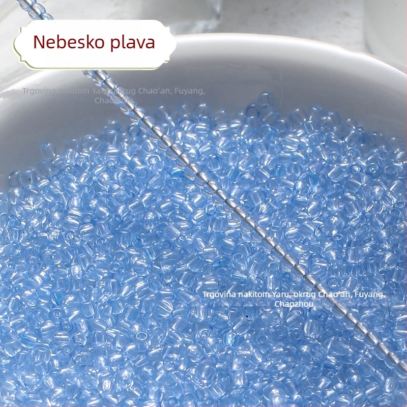 Prozirne boje staklene perle u obliku riže, 2/3 mm, ručno izrađene za DIY ukrase za kosu