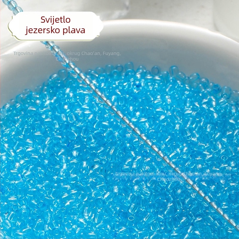 Prozirne boje staklene perle u obliku riže, 2/3 mm, ručno izrađene za DIY ukrase za kosu