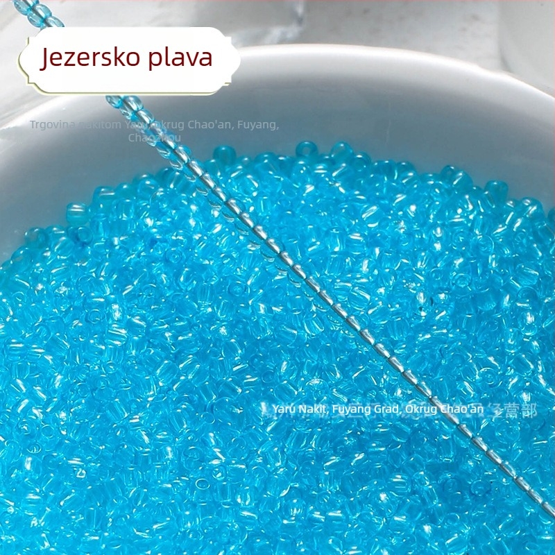 Prozirne boje staklene perle u obliku riže, 2/3 mm, ručno izrađene za DIY ukrase za kosu