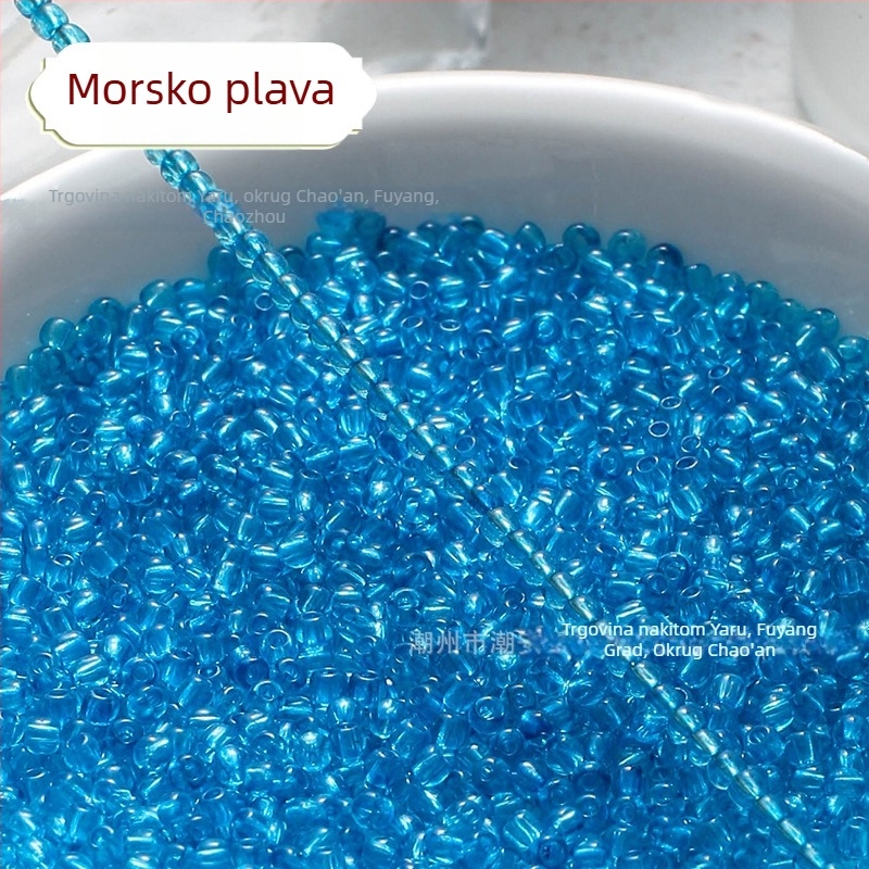 Prozirne boje staklene perle u obliku riže, 2/3 mm, ručno izrađene za DIY ukrase za kosu