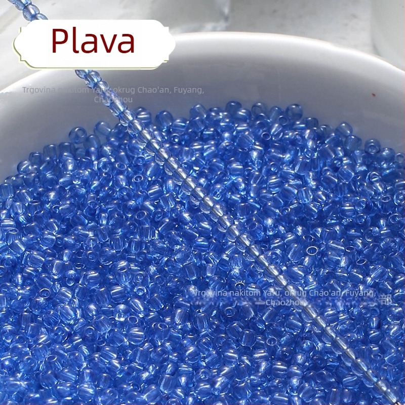 Prozirne boje staklene perle u obliku riže, 2/3 mm, ručno izrađene za DIY ukrase za kosu