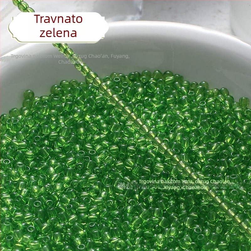 Prozirne boje staklene perle u obliku riže, 2/3 mm, ručno izrađene za DIY ukrase za kosu