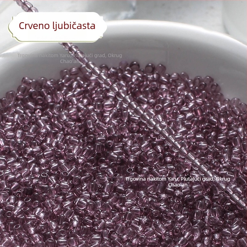 Prozirne boje staklene perle u obliku riže, 2/3 mm, ručno izrađene za DIY ukrase za kosu