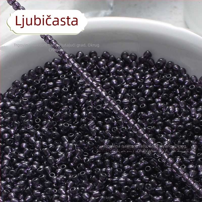 Prozirne boje staklene perle u obliku riže, 2/3 mm, ručno izrađene za DIY ukrase za kosu