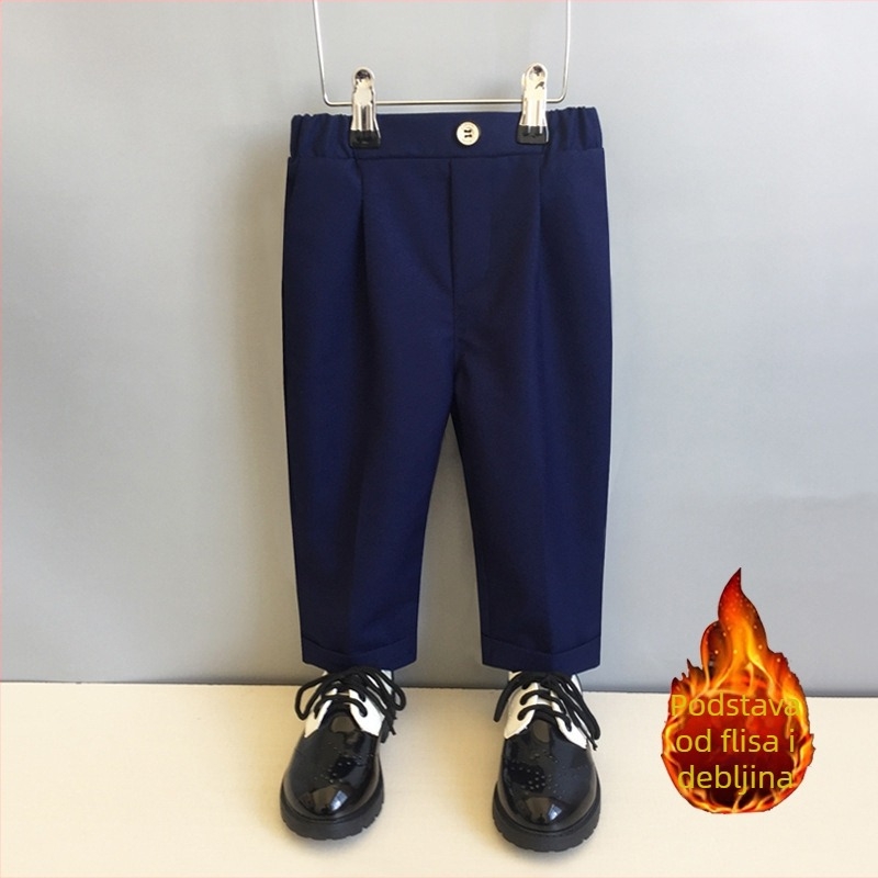 Dječje hlače u korejskom stilu za dječake, poliester (80%), srednje visokim strukom s elastičnim pojasom, za uzrast 3–8 godina