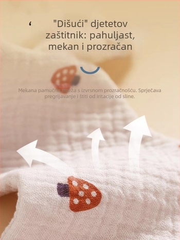 Meijia Bell 6‑slojna pamučna gaze s oblikom latice za bebe (0–3 godine), zaštita od prolijevanja mlijeka, ljetni dizajn