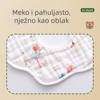 Meijia Bell 8-slojna bebava od čiste pamuk gaze, unisex, vodootporna i otporna na prljavštinu, s motivom crtani, za novorođenčad i djecu