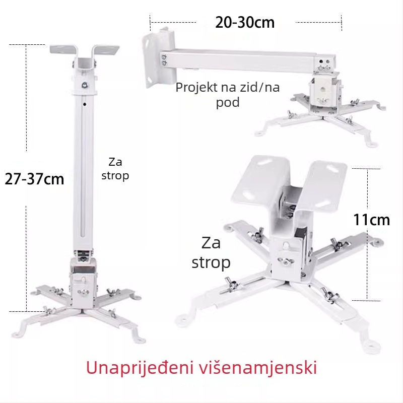 Teleskopski univerzalni nosač projektora za montažu na strop, zid ili pod – kompatibilno s BenQ i Epson