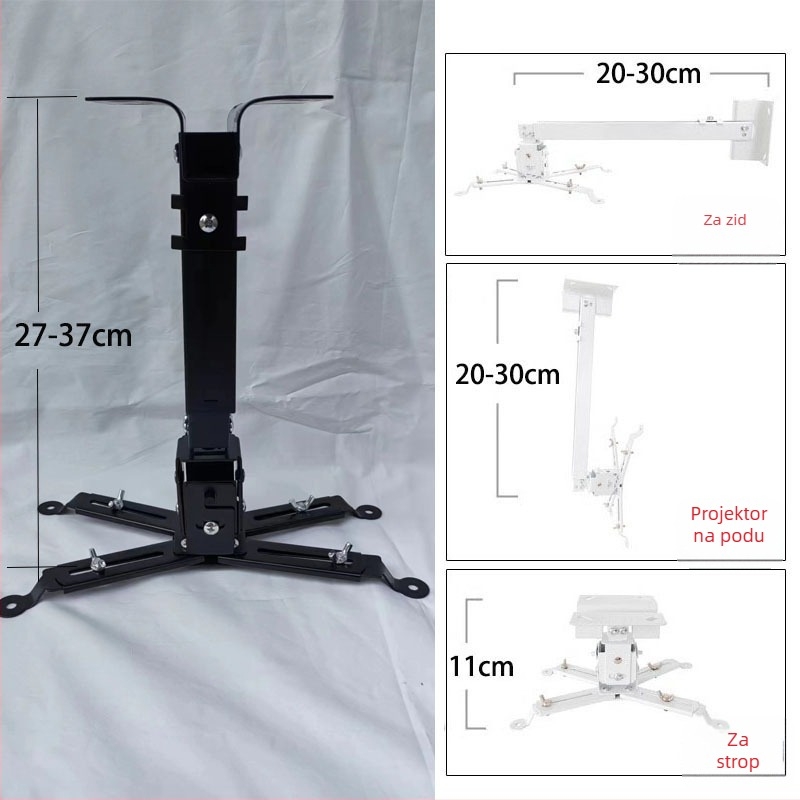 Teleskopski univerzalni nosač projektora za montažu na strop, zid ili pod – kompatibilno s BenQ i Epson
