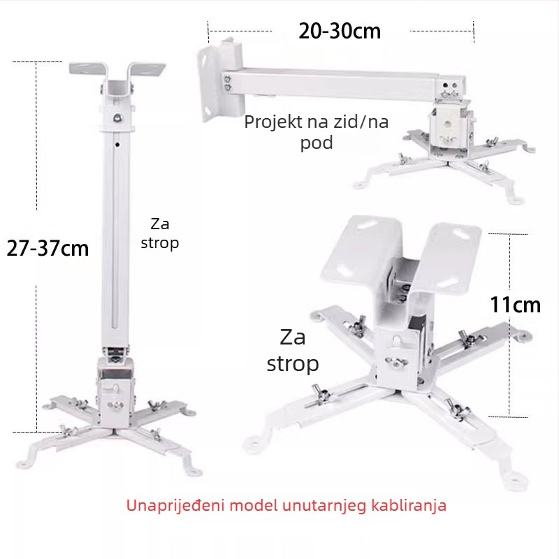 Teleskopski univerzalni nosač projektora za montažu na strop, zid ili pod – kompatibilno s BenQ i Epson