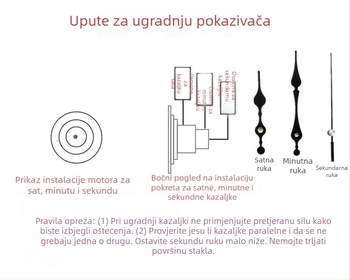 Sat s metalnim brojčanikom, plastičnim kućištem, baterijsko napajanje
