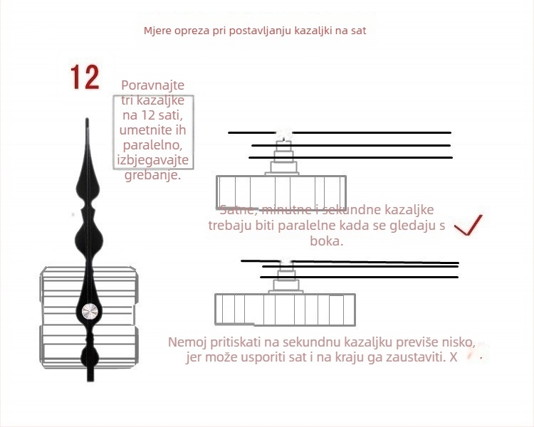 Sat s metalnim brojčanikom, plastičnim kućištem, baterijsko napajanje