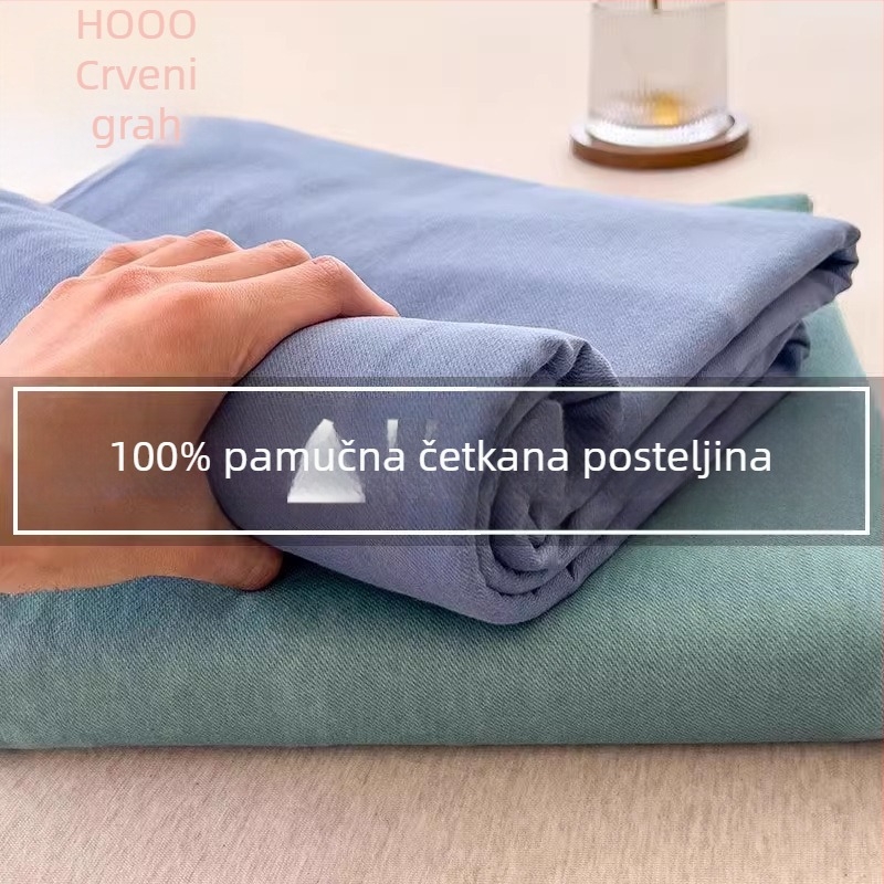 2025 nova serija od 100% pamuka s brušenom teksturom, debeli zimi – 3-dijelna posteljina za jednokrevetni krevet (čaršav, navlaka za jorgan, navlaka za jastuk)