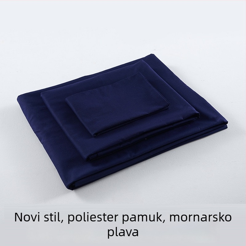 Vojnozelen 3-dijelni set posteljine za studentski dom — navlaka za jorgan, plahte i jastučnice