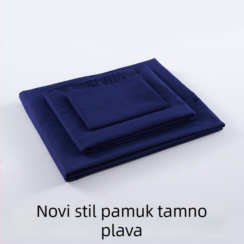 Vojnozelen 3-dijelni set posteljine za studentski dom — navlaka za jorgan, plahte i jastučnice