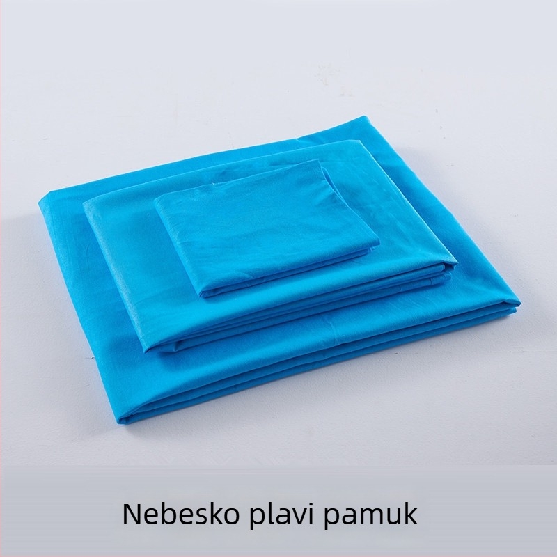 Vojnozelen 3-dijelni set posteljine za studentski dom — navlaka za jorgan, plahte i jastučnice