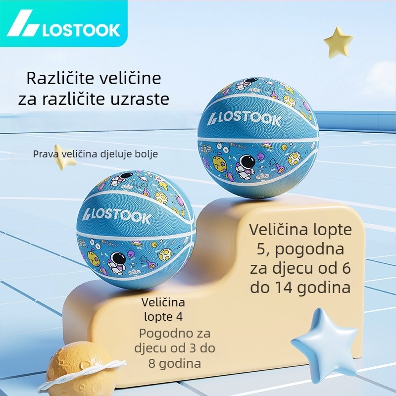 Dječja košarkaška lopta za trening – izdržljiva guma, protuklizna površina, veličine 3/4/5, za vanjsku upotrebu