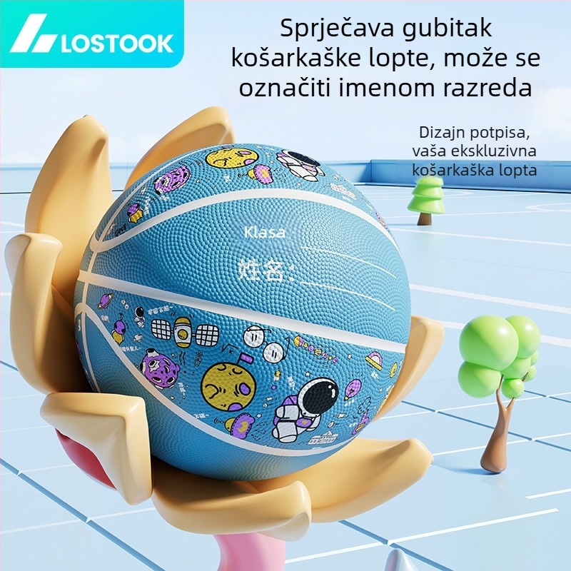 Dječja košarkaška lopta za trening – izdržljiva guma, protuklizna površina, veličine 3/4/5, za vanjsku upotrebu