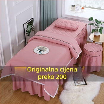 Četverodijelni set pokrivača za krevet, univerzalni stil, svilenkasto cvjetni materijal, tkanina bojena vlaknima, reaktivno tiskanje i bojanje, uzorak 69850