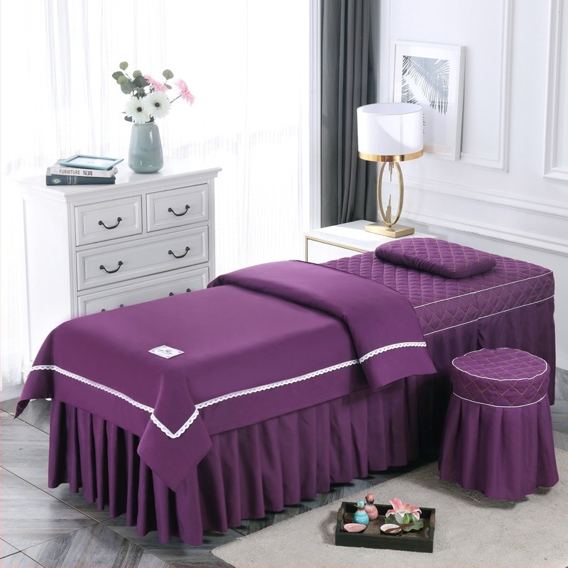 Četverodijelni set pokrivača za krevet, univerzalni stil, svilenkasto cvjetni materijal, tkanina bojena vlaknima, reaktivno tiskanje i bojanje, uzorak 69850