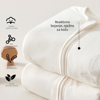 Dječji spavaći vrećica s odvojivim rukavima, debeli pamučni punilo, zatvarač, dizajn s razdvojenim nogama, za djecu 1–3 godine