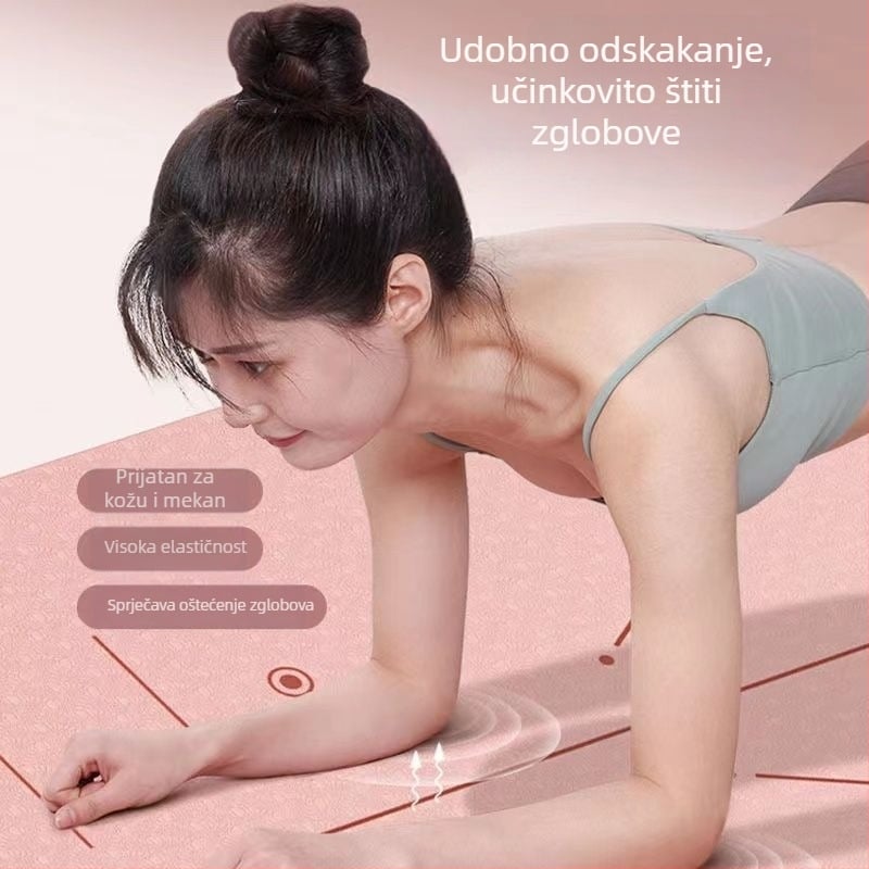 TPE dvostrano antislip joga podloga, debela i široka, tlmi zvuk pri plesu, kućni fitness za muškarce i žene