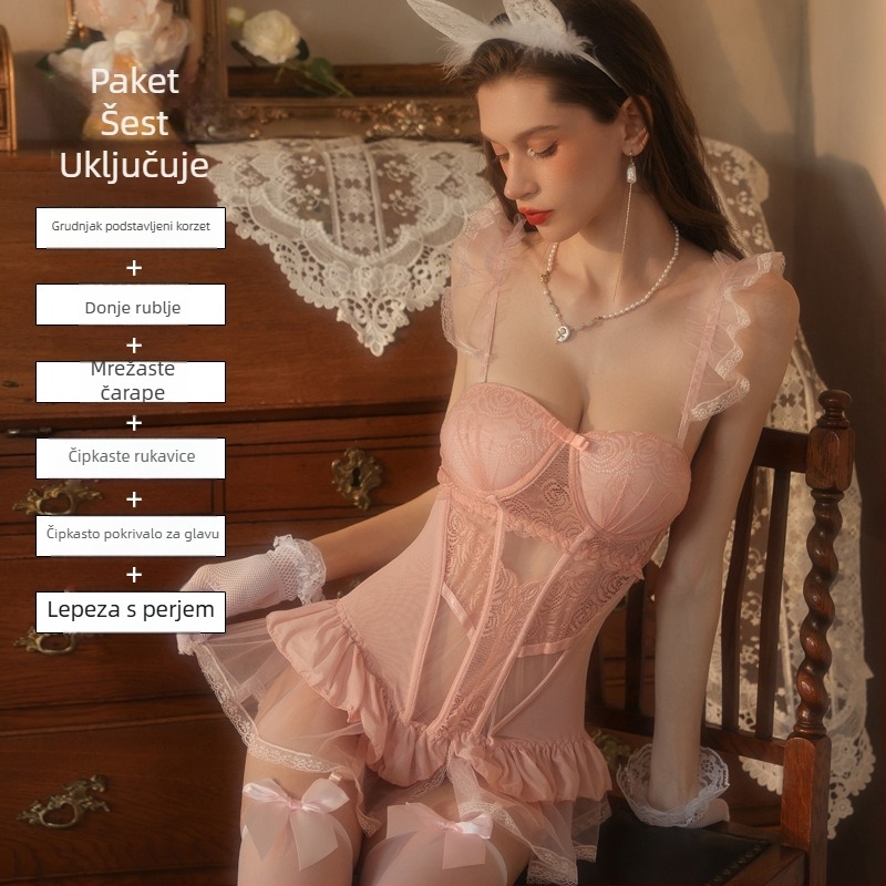 Seksi donje rublje s umetkom za poprsje, tijelo u stilu prsluka za cosplay kostim