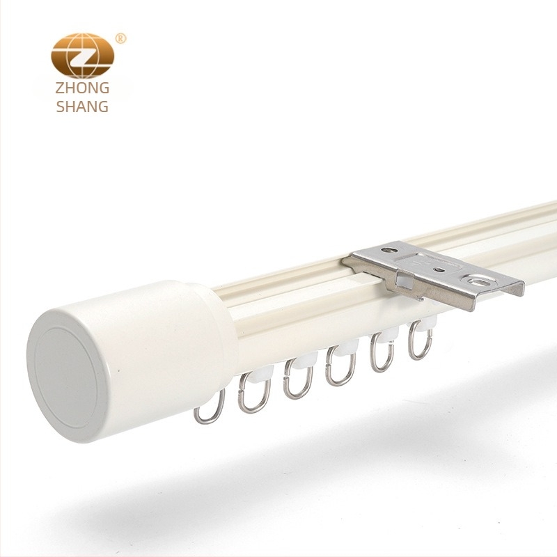 Zavjesna šipka od aluminijske legure, Model 491 donja tračnica; Pribor: dekorativna glava, kotačić, nosač, brtvilo; Stil: moderni minimalizam (Model: 491; Materijal: aluminijska legura; Tip: šipka za zavjese; Pribor: dekorativna glava, kotačić, nosač, brtv