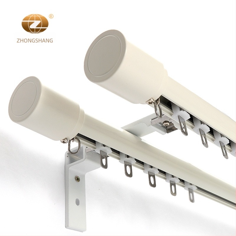 Zavjesna šipka od aluminijske legure, Model 491 donja tračnica; Pribor: dekorativna glava, kotačić, nosač, brtvilo; Stil: moderni minimalizam (Model: 491; Materijal: aluminijska legura; Tip: šipka za zavjese; Pribor: dekorativna glava, kotačić, nosač, brtv