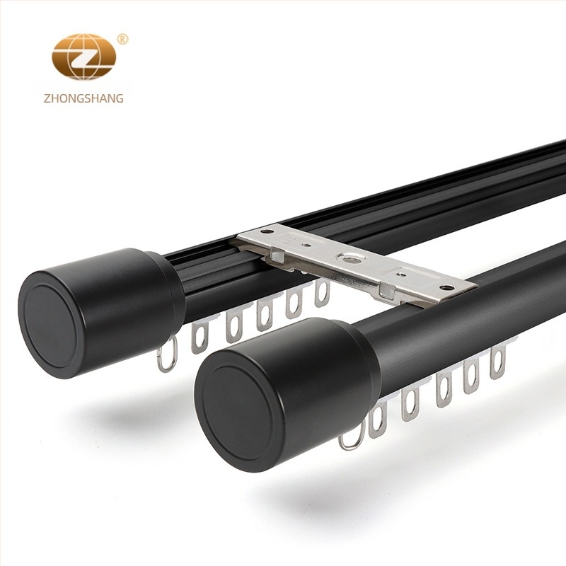 Zavjesna šipka od aluminijske legure, Model 491 donja tračnica; Pribor: dekorativna glava, kotačić, nosač, brtvilo; Stil: moderni minimalizam (Model: 491; Materijal: aluminijska legura; Tip: šipka za zavjese; Pribor: dekorativna glava, kotačić, nosač, brtv
