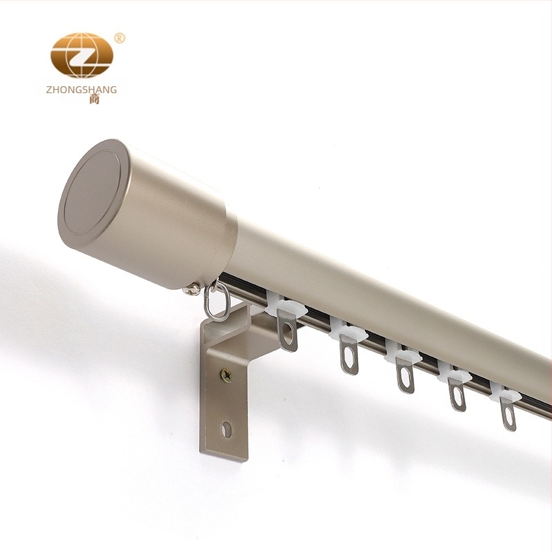 Zavjesna šipka od aluminijske legure, Model 491 donja tračnica; Pribor: dekorativna glava, kotačić, nosač, brtvilo; Stil: moderni minimalizam (Model: 491; Materijal: aluminijska legura; Tip: šipka za zavjese; Pribor: dekorativna glava, kotačić, nosač, brtv