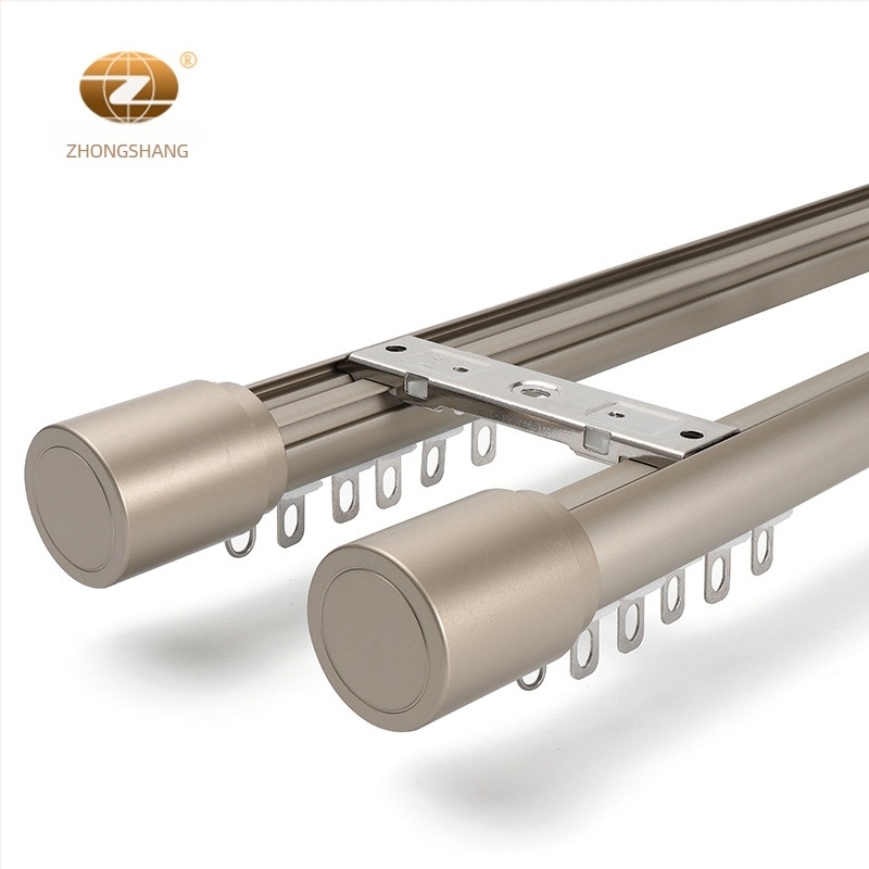 Zavjesna šipka od aluminijske legure, Model 491 donja tračnica; Pribor: dekorativna glava, kotačić, nosač, brtvilo; Stil: moderni minimalizam (Model: 491; Materijal: aluminijska legura; Tip: šipka za zavjese; Pribor: dekorativna glava, kotačić, nosač, brtv