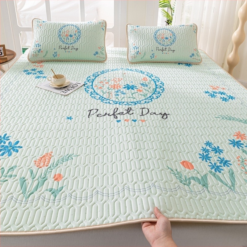 Mat od prirodnog lateksa, trodijelni set, ljetna hlađenja, svilenkasto mekan dodir, latex sadržaj 90%+, tiskani uzorak tkanine