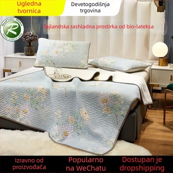 Trodjelni set hlađenja podloge s biobaziranim lateksom i ice-silk tkaninom, vrhunska mekana madrac za krevet širine 1,8 m