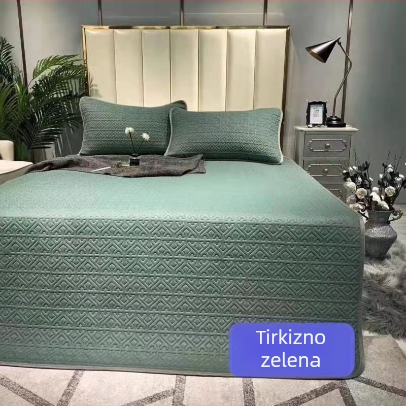 Trodjelni set hlađenja podloge s biobaziranim lateksom i ice-silk tkaninom, vrhunska mekana madrac za krevet širine 1,8 m