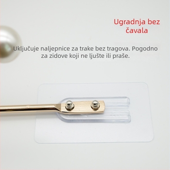 Kuke za zavjese u obliku U, bez bušenja, za montažu na zid – tkanina, jednostavan i moderan stil
