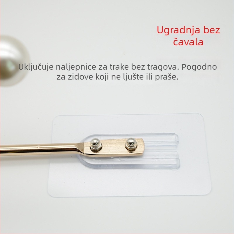 Kuke za zavjese u obliku U, bez bušenja, za montažu na zid – tkanina, jednostavan i moderan stil
