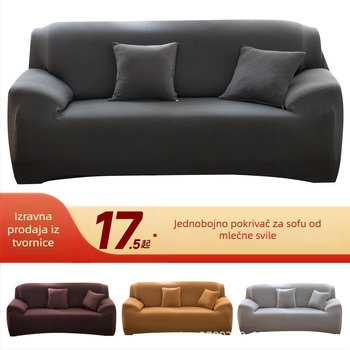 Elastična navlaka za sofu u jednobojnoj boji — univerzalna navlaka za potpuno pokrivanje sofe s 1–4 mjesta