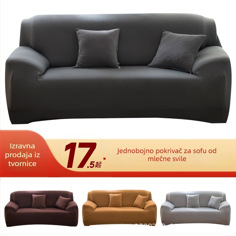 Elastična navlaka za sofu u jednobojnoj boji — univerzalna navlaka za potpuno pokrivanje sofe s 1–4 mjesta
