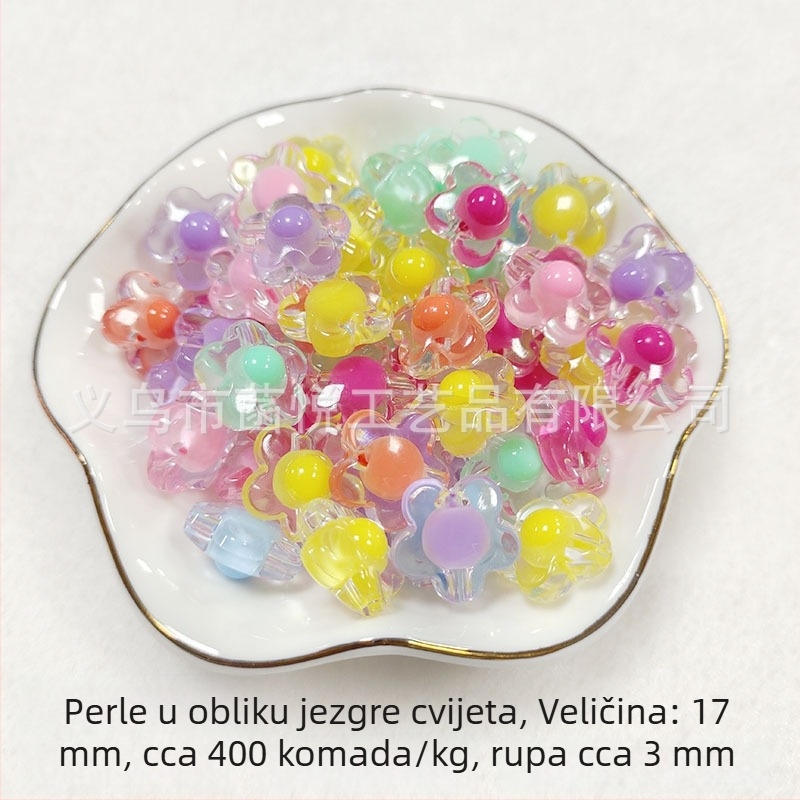 Prozirne akrilne perle s unutarnjom bojom, neobičnog oblika za DIY dječje lančiće za mobitel – slobodne perle