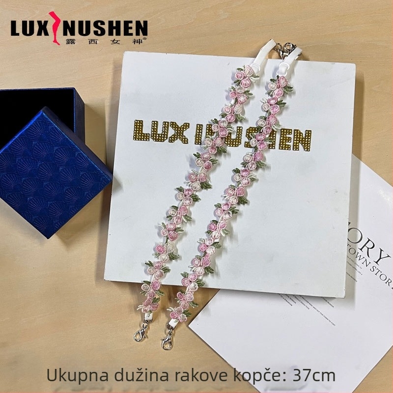 Čipkasto izvezena slip haljina s tankim trakama, najlon materijal, prozirni detalji, proljeće 2024