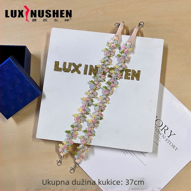 Čipkasto izvezena slip haljina s tankim trakama, najlon materijal, prozirni detalji, proljeće 2024