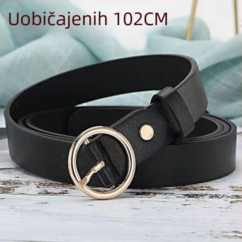 Damski tanki dekorativni pojas za traperice (Materijal: drugi; Kopča: legura; Otvaranje: kopča s iglom; Širina: tanka (<2 cm); Stil: elegantan, lagani luksuz)
