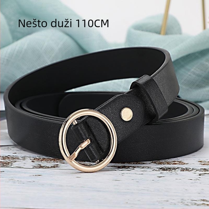 Damski tanki dekorativni pojas za traperice (Materijal: drugi; Kopča: legura; Otvaranje: kopča s iglom; Širina: tanka (<2 cm); Stil: elegantan, lagani luksuz)