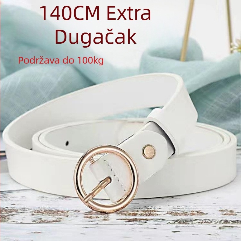 Damski tanki dekorativni pojas za traperice (Materijal: drugi; Kopča: legura; Otvaranje: kopča s iglom; Širina: tanka (<2 cm); Stil: elegantan, lagani luksuz)