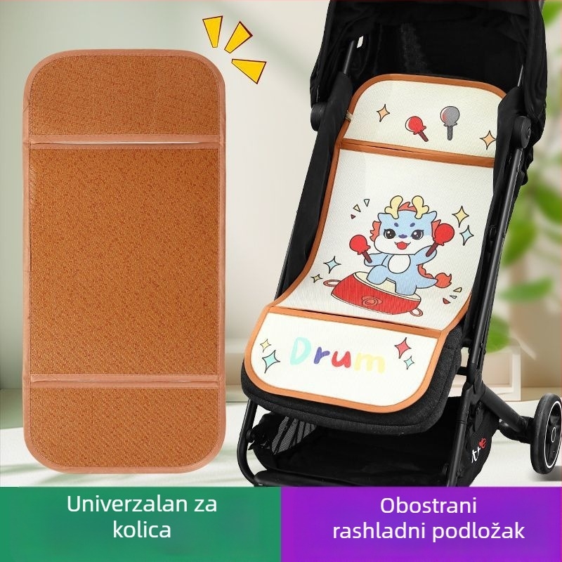 Ljetna prozračna podloga za dječje kolica, univerzalna, dvostrana, s ice silk