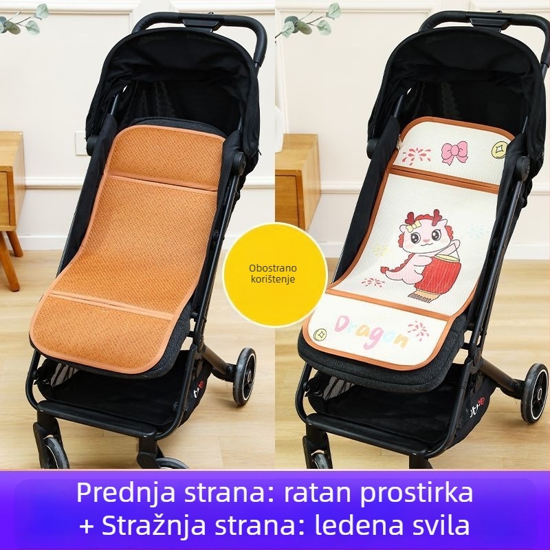 Ljetna prozračna podloga za dječje kolica, univerzalna, dvostrana, s ice silk