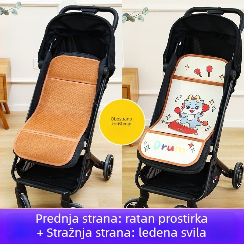Ljetna prozračna podloga za dječje kolica, univerzalna, dvostrana, s ice silk