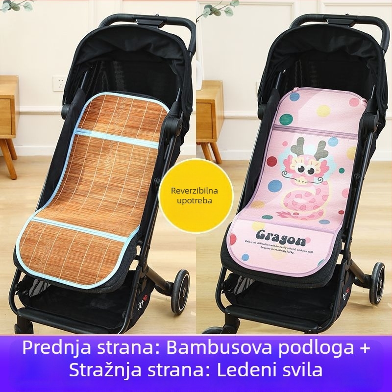Ljetna prozračna podloga za dječje kolica, univerzalna, dvostrana, s ice silk